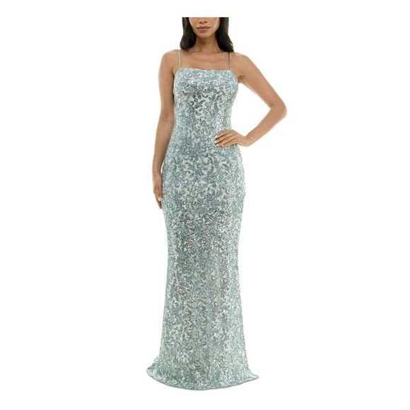 NWT EMERALD SUNDAE Womens Green Adjustable Lined Formal Dress Juniors S - Picture 1 of 5